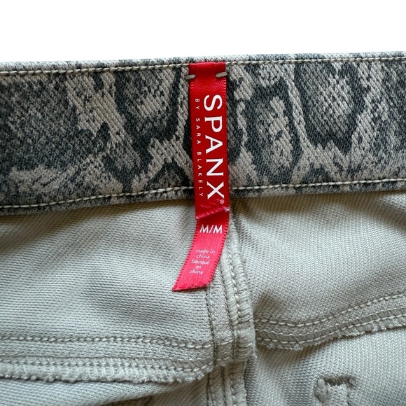 Spanx Women's Ankle Jeanish Leggings M Snakeskin Print High-Rise Pull-On Stretch - Picture 3 of 8